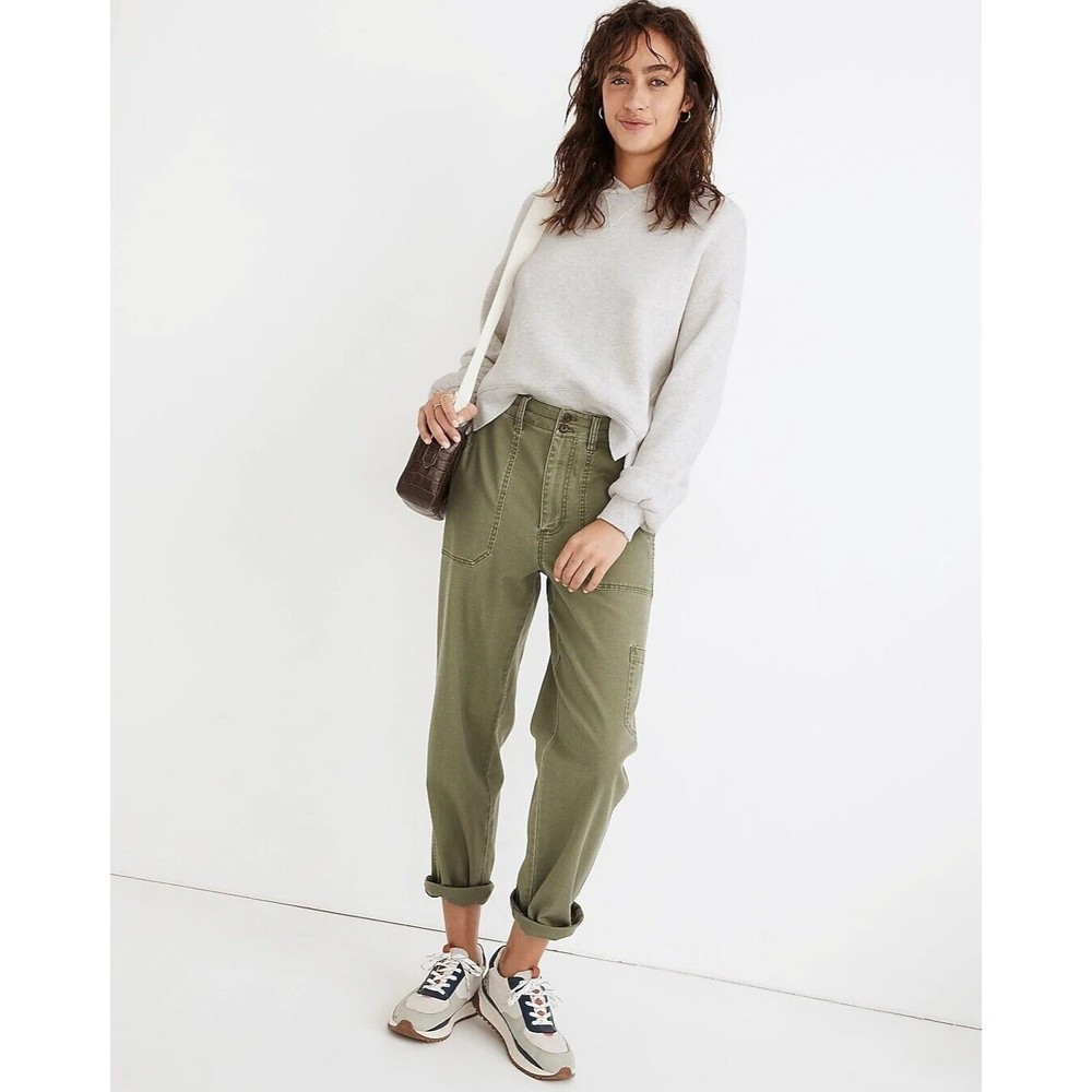 Madewell Olive Green Straight-Leg Utility Pants
